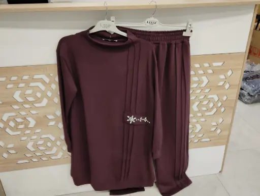 Set Two Pieces Maroon طقم محجبات قطعتين